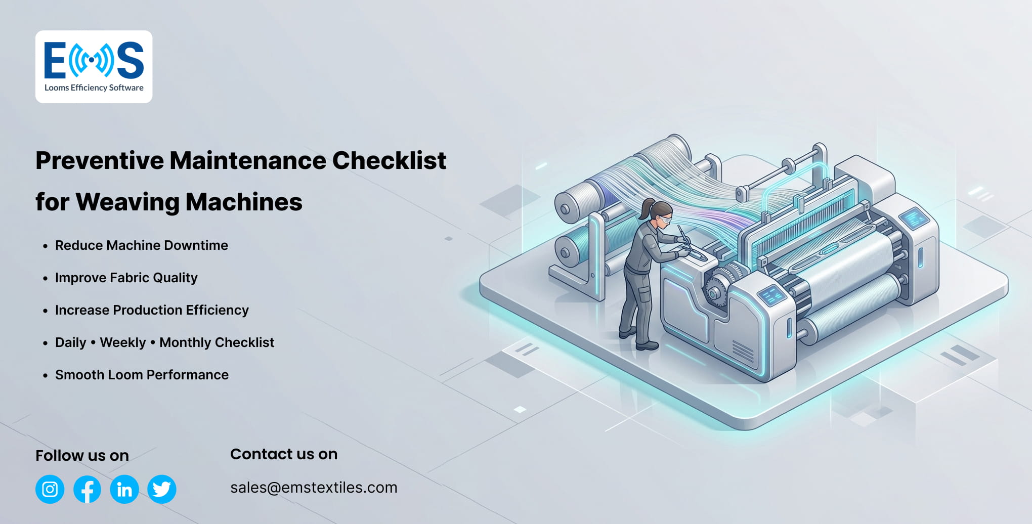 Preventive maintenance checklist for weaving machines